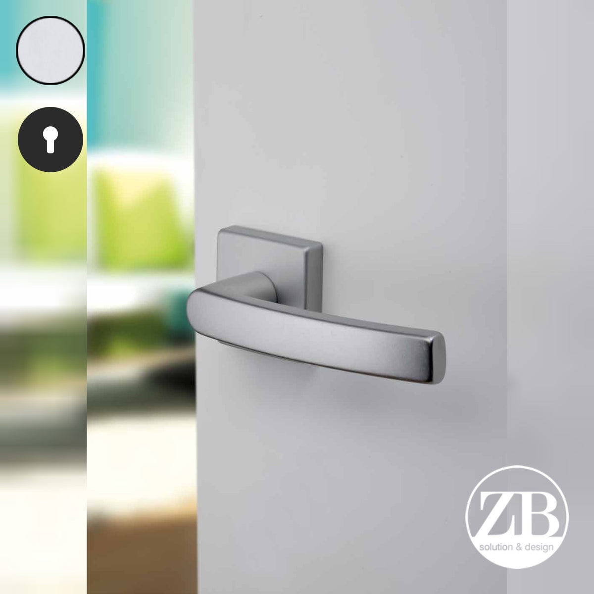 ZB - Maniglie London - Maniglia per porta interna - ARG - Argento F1 anodizzato / Tonda / Yale