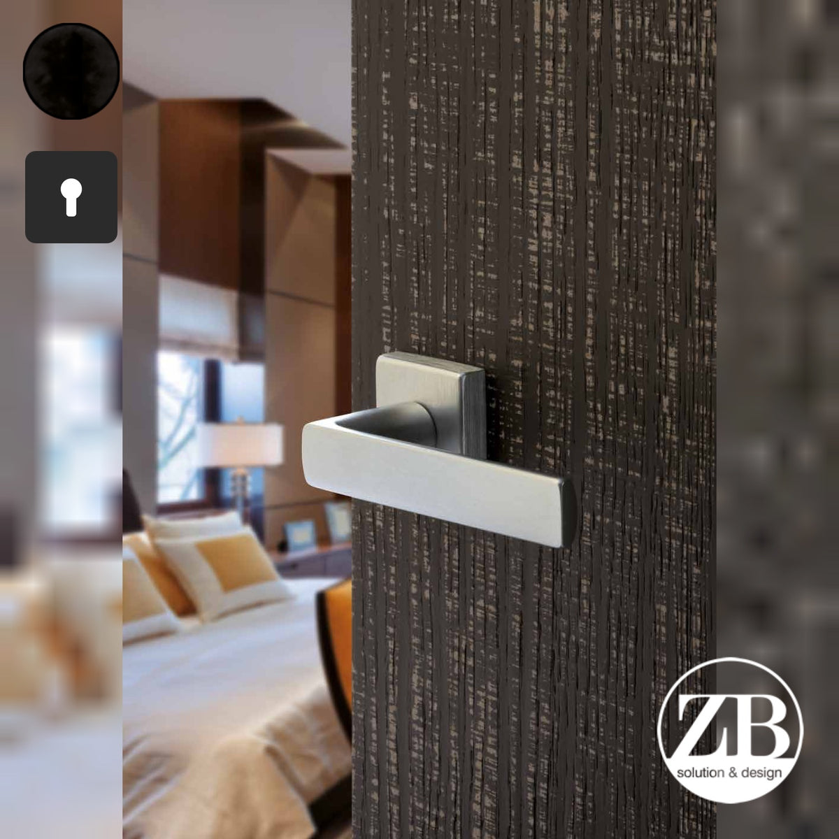 ZB - Maniglie Mariella - Maniglia per porta interna - NOP - Nero opaco / Quadra / Yale