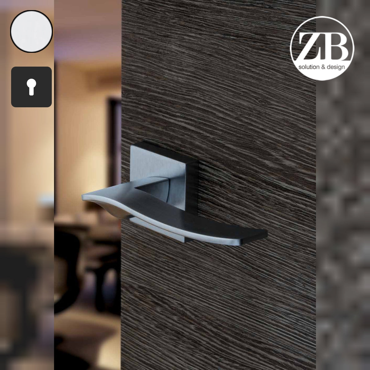 ZB - Maniglie Medea - Maniglia per porta interna - CRS - Cromo satinato / Quadra / Yale