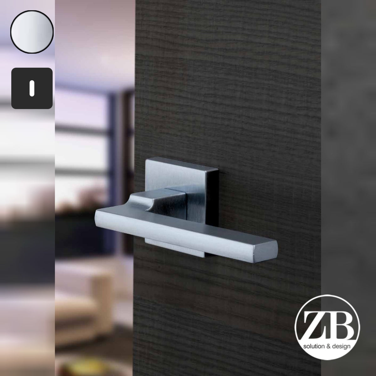 ZB - Maniglie Milano - Maniglia per porta interna - CRL - Cromo lucido / Quadra / Patent