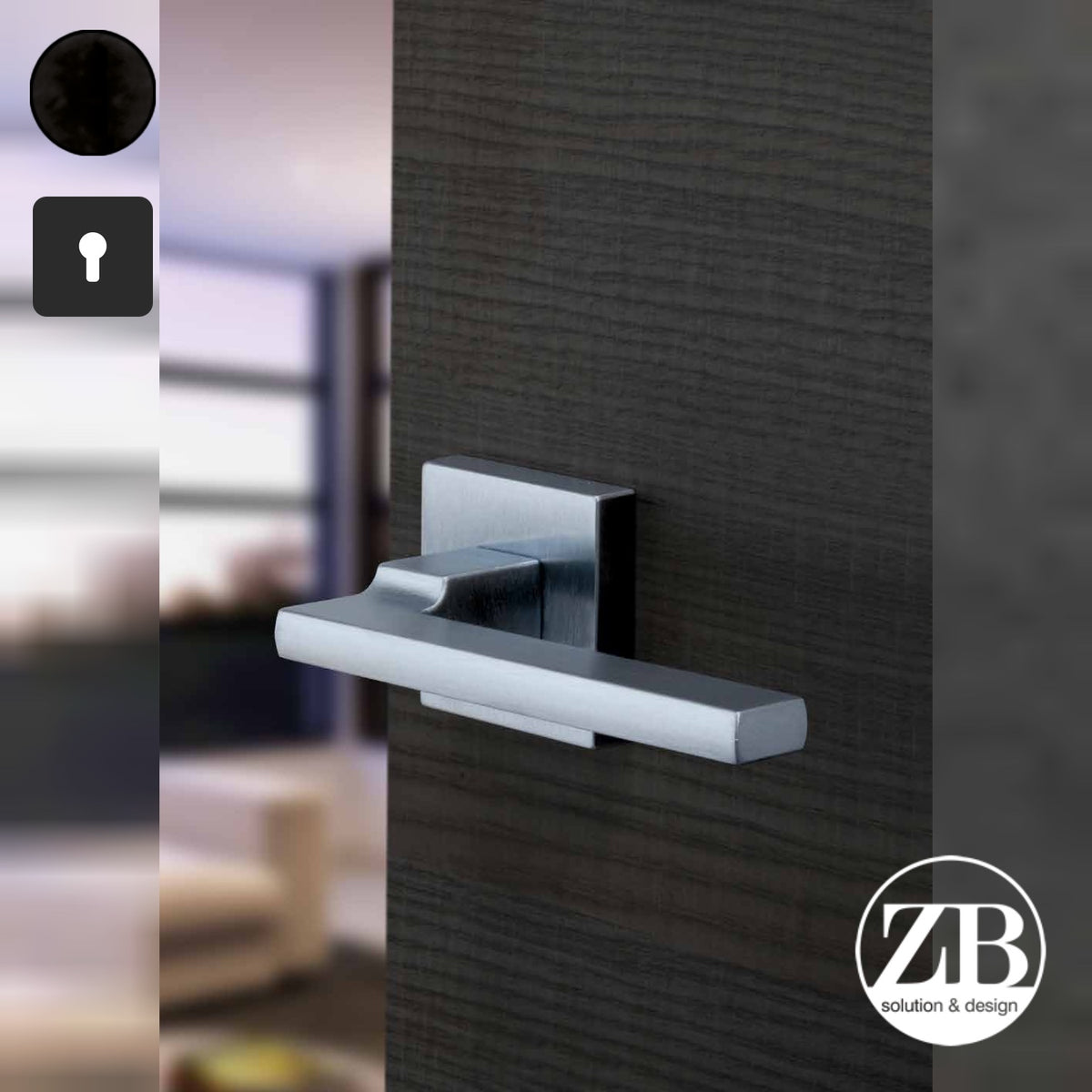 ZB - Maniglie Milano - Maniglia per porta interna - NOP - Nero opaco / Quadra / Yale