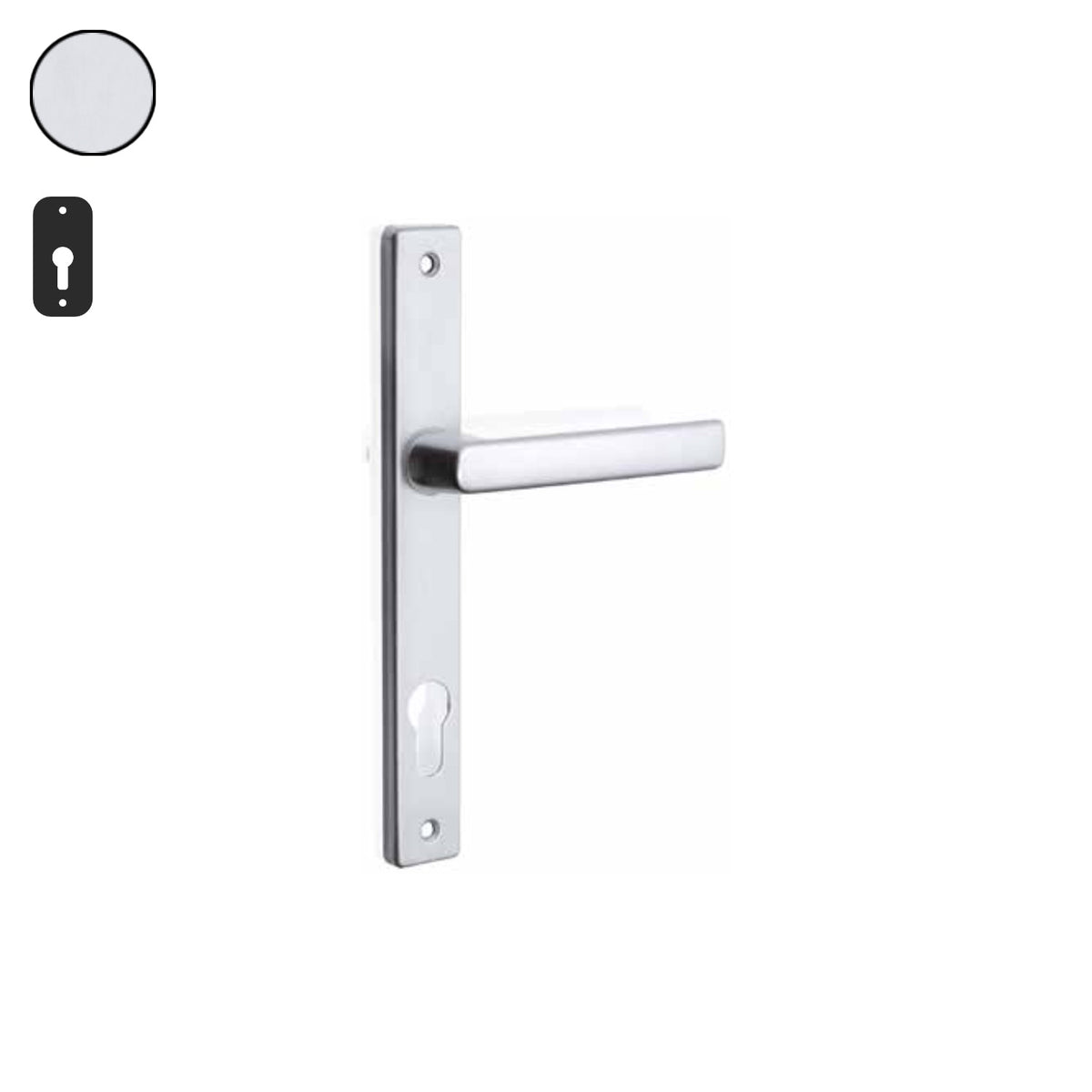 ZB - Maniglie Milly - Maniglia per porta interna - ARG - Argento F1 anodizzato / Placca 220x29 mm / Yale 85