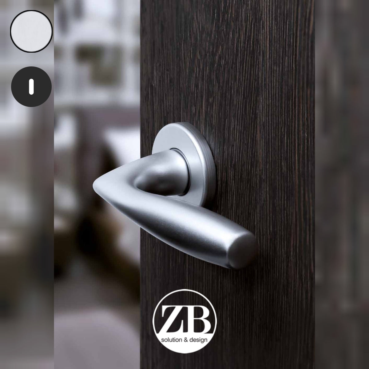 ZB - Maniglie Moira - Maniglia per porta interna - ARG - Argento F1 anodizzato / Tonda / Patent