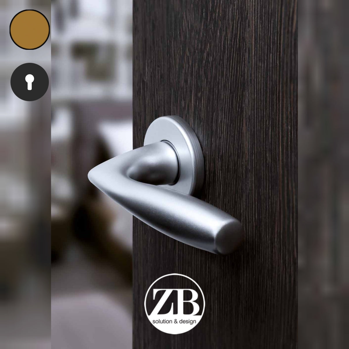 ZB - Maniglie Moira - Maniglia per porta interna - BRO - Bronzo F4 anodizzato / Tonda / Yale