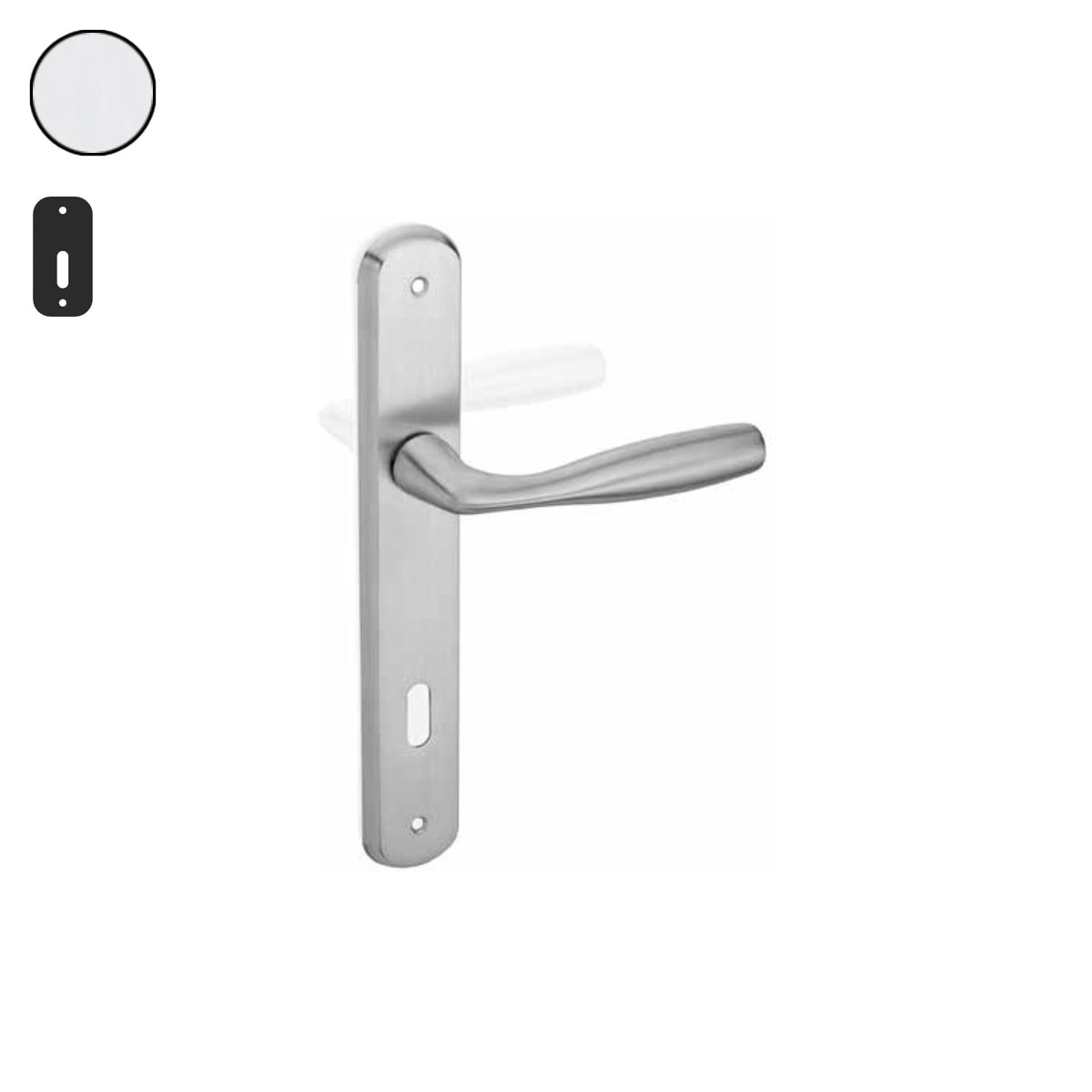 ZB - Maniglie Moira - Maniglia per porta interna - CRS - Cromo satinato / Placca 250x38 mm / Patent 70