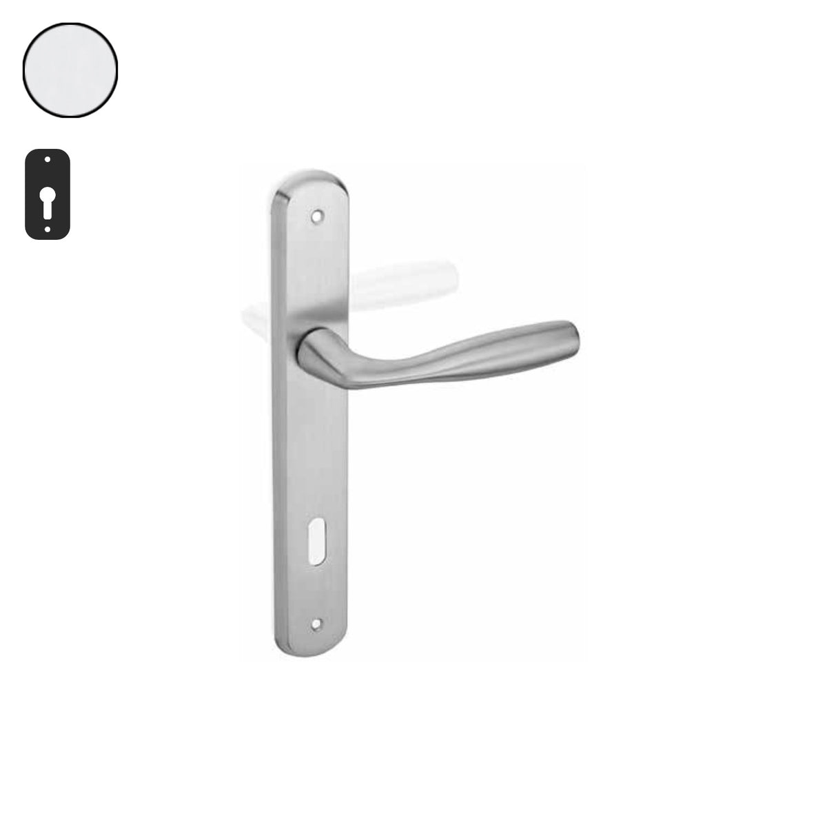 ZB - Maniglie Moira - Maniglia per porta interna - CRS - Cromo satinato / Placca 250x38 mm / Yale 85