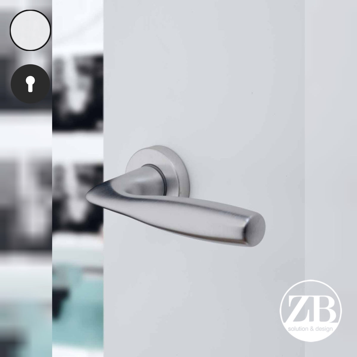ZB - Maniglie Moira - Maniglia per porta interna - CRS - Cromo satinato / Tonda / Yale