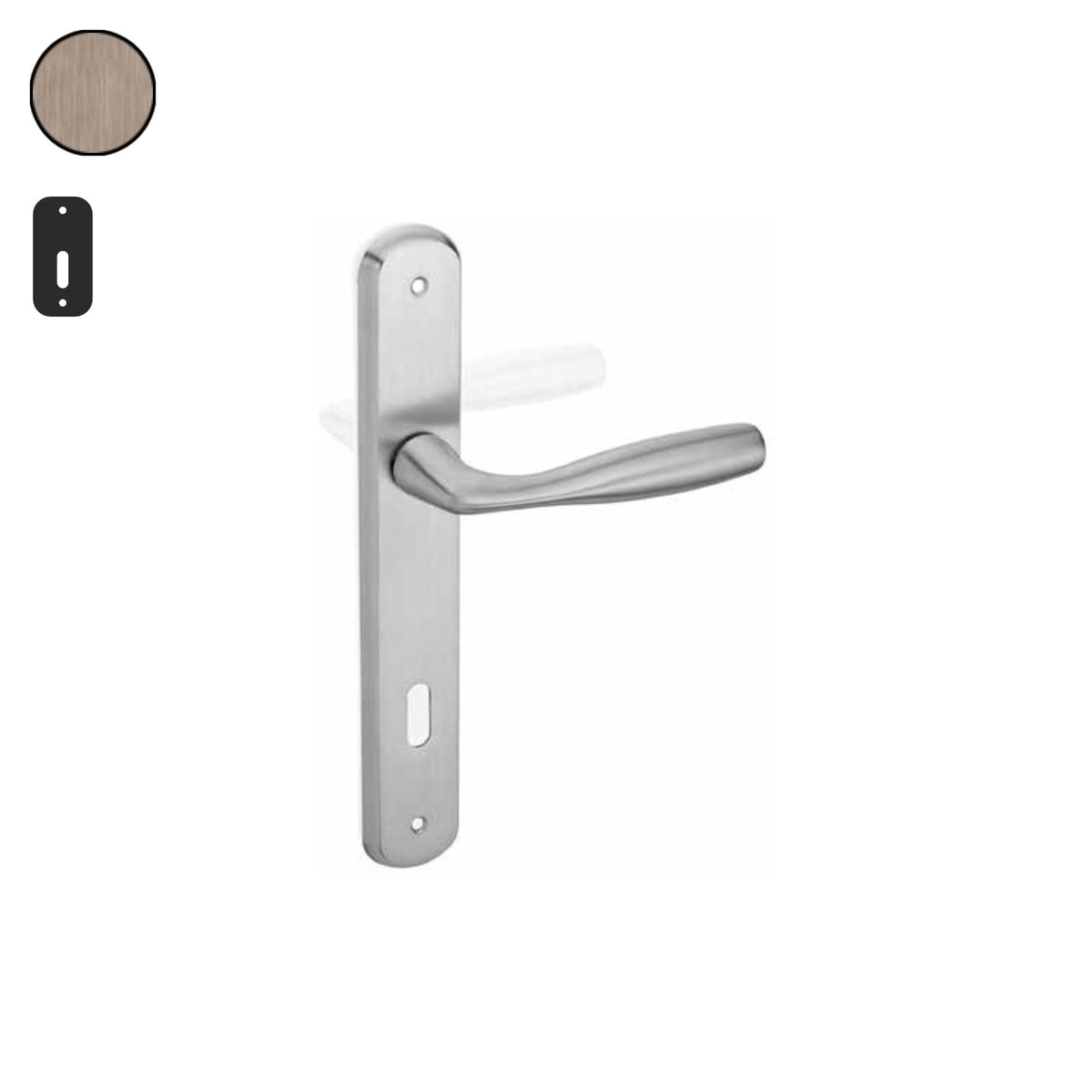 ZB - Maniglie Moira - Maniglia per porta interna - OGV - Ottone graffiato verniciato lucido / Placca 250x38 mm / Patent 70