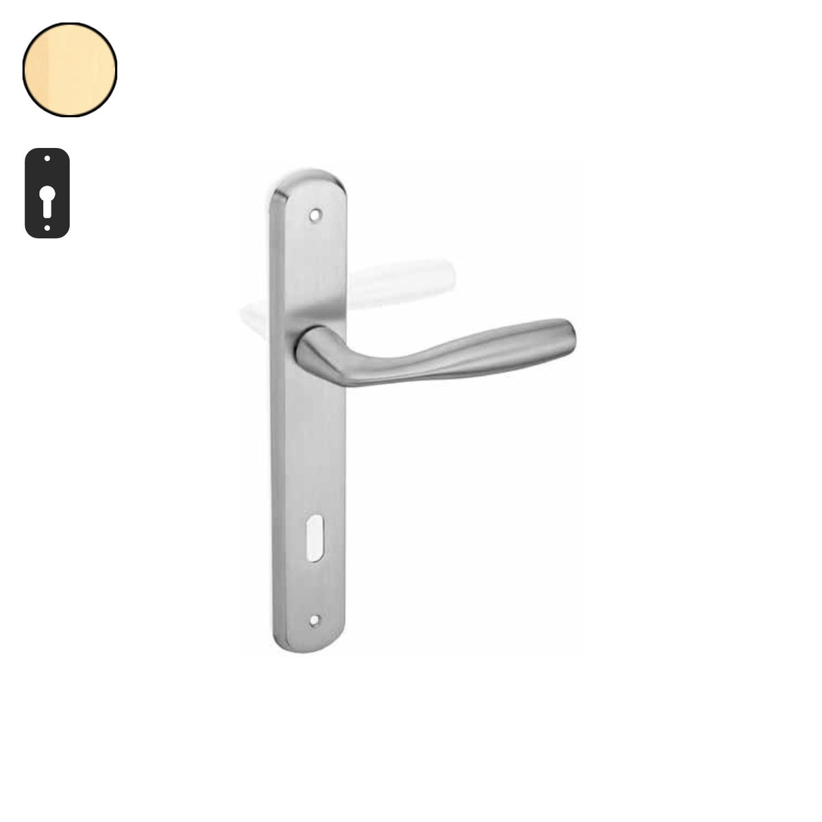 ZB - Maniglie Moira - Maniglia per porta interna - OTO - Ottonato / Placca 250x38 mm / Yale 85