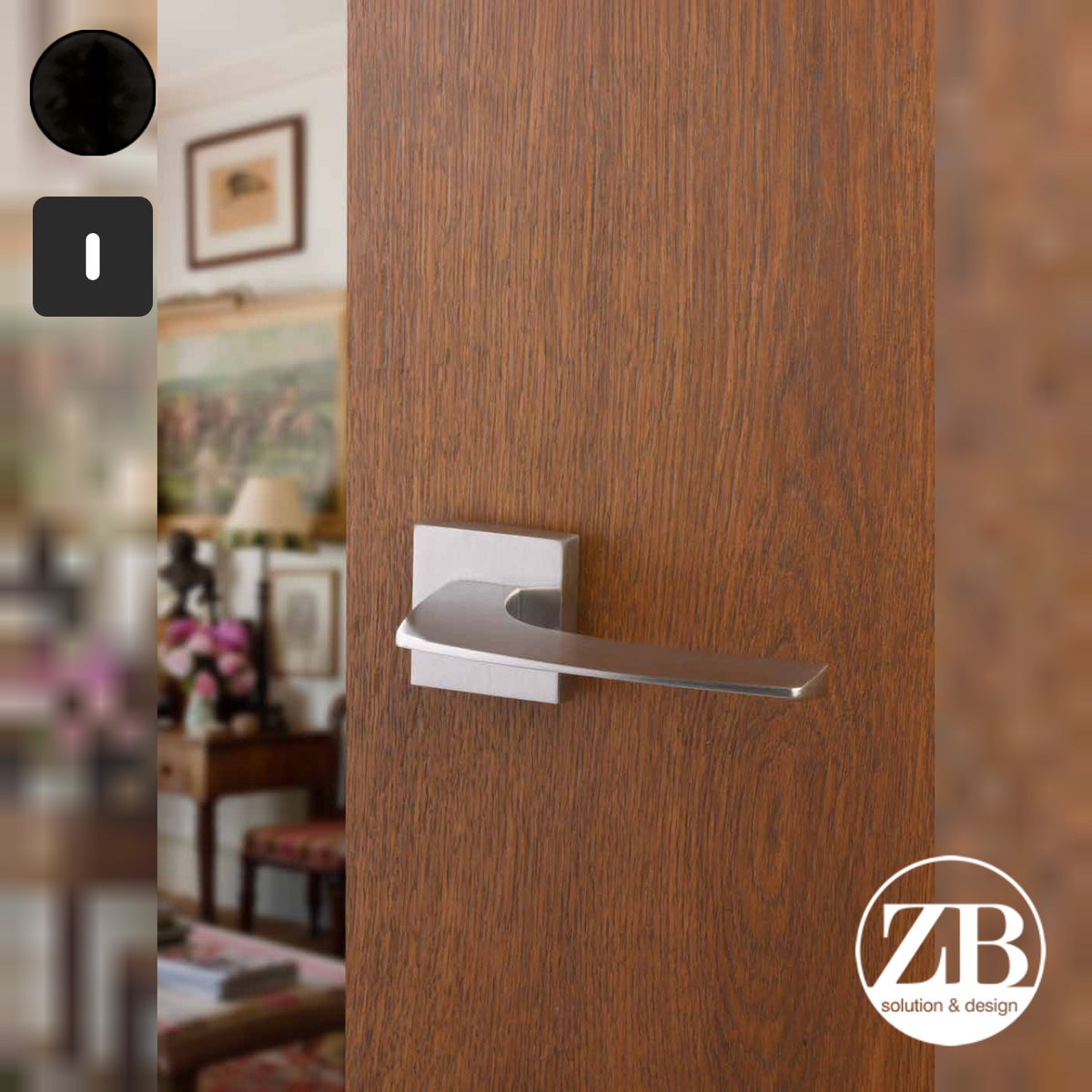 ZB - Maniglie Moon - Maniglia per porta interna - NOP - Nero opaco / Quadra / Patent