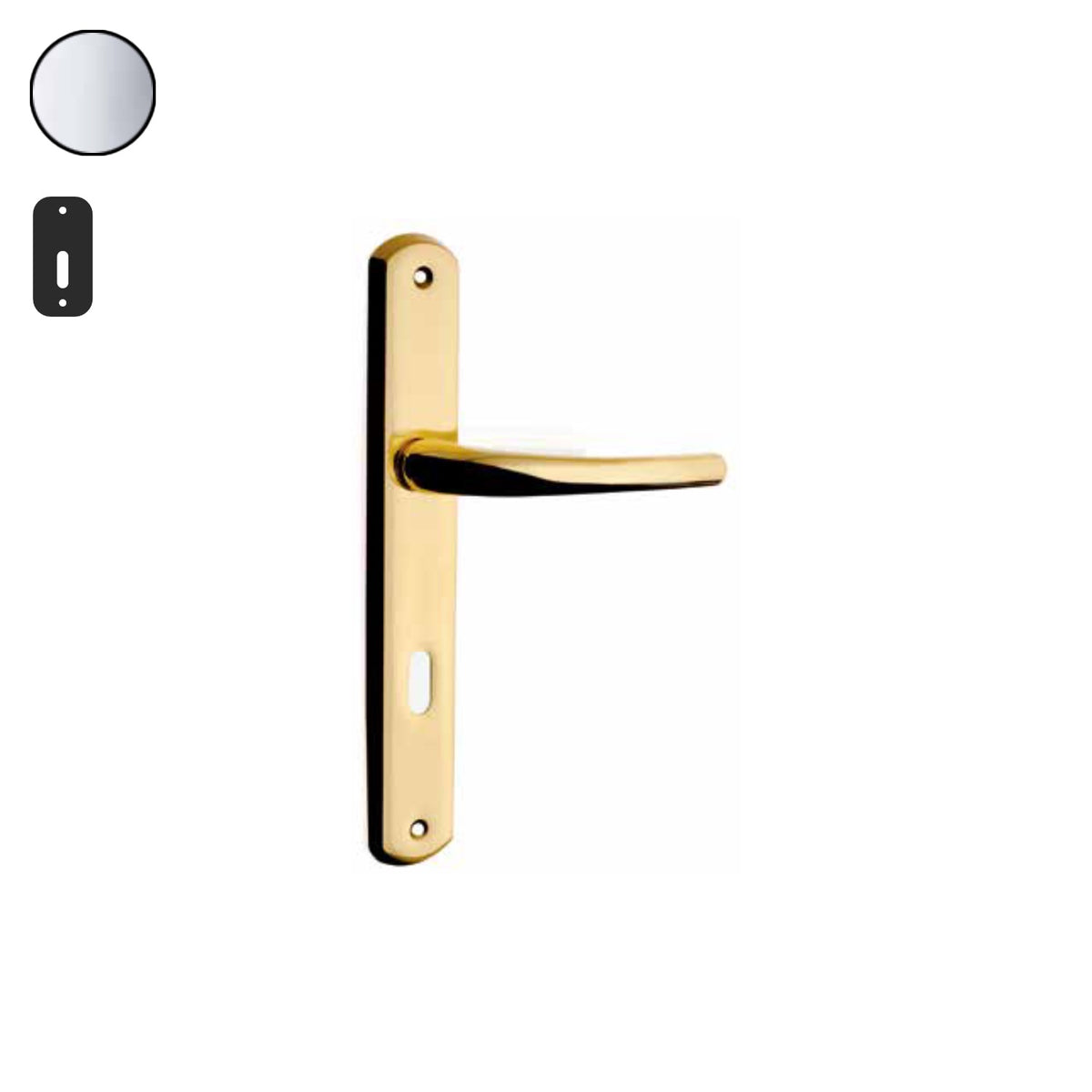 ZB - Maniglie Niky - Maniglia per porta interna - CRL - Cromo lucido / Placca 250x40 mm / Patent 90