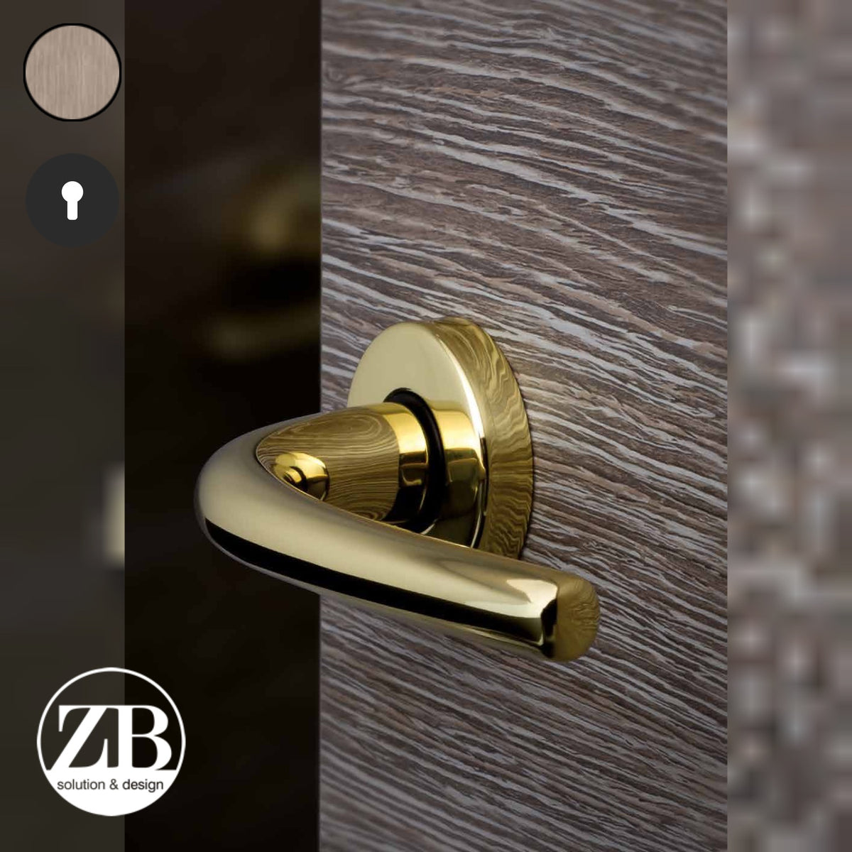 ZB - Maniglie Niky - Maniglia per porta interna - OGV - Ottone graffiato verniciato lucido / Tonda / Yale