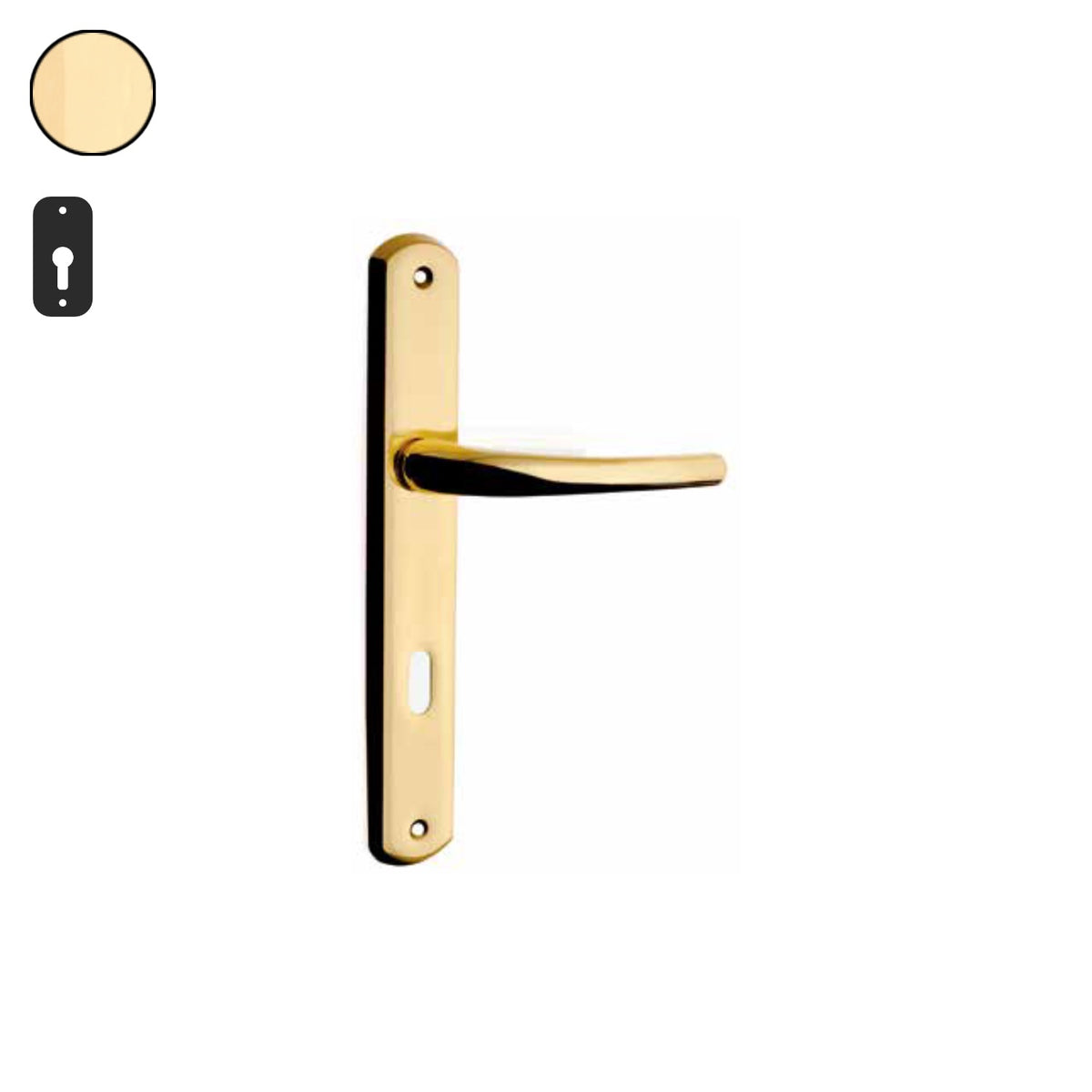 ZB - Maniglie Niky - Maniglia per porta interna - OTO - Ottonato / Placca 250x40 mm / Yale 85