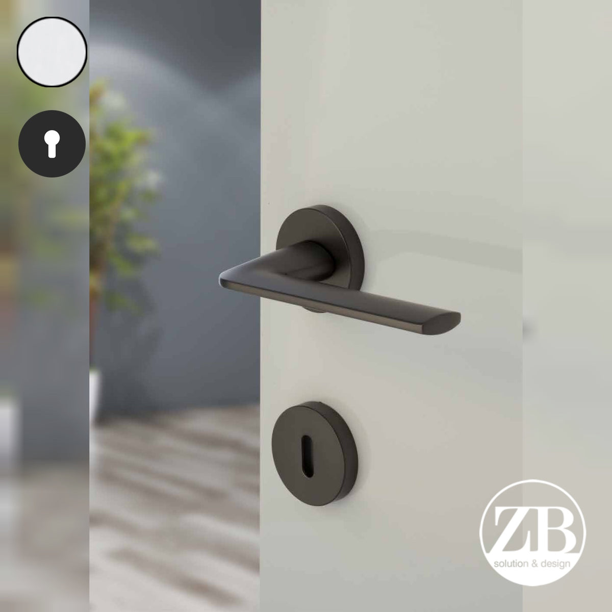 ZB - Maniglie Oregon - Maniglia per porta interna - CRS - Cromo satinato / Tonda / Yale