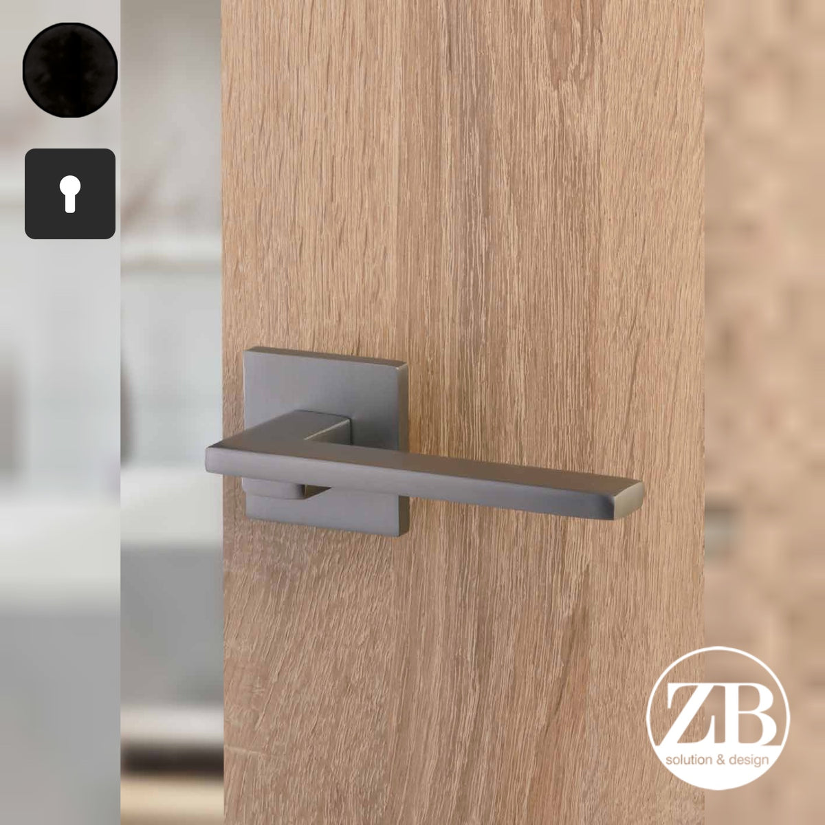 ZB - Maniglie Pale - Maniglia per porta interna - NOP - Nero opaco / Quadra / Yale