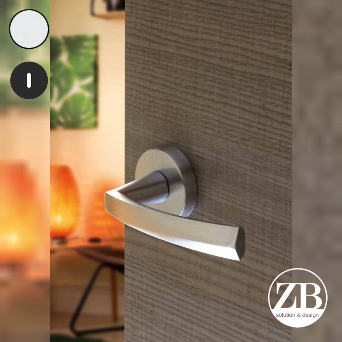 ZB - Maniglie Phoenix - Maniglia per porta interna - CRS - Cromo satinato / Tonda / Patent