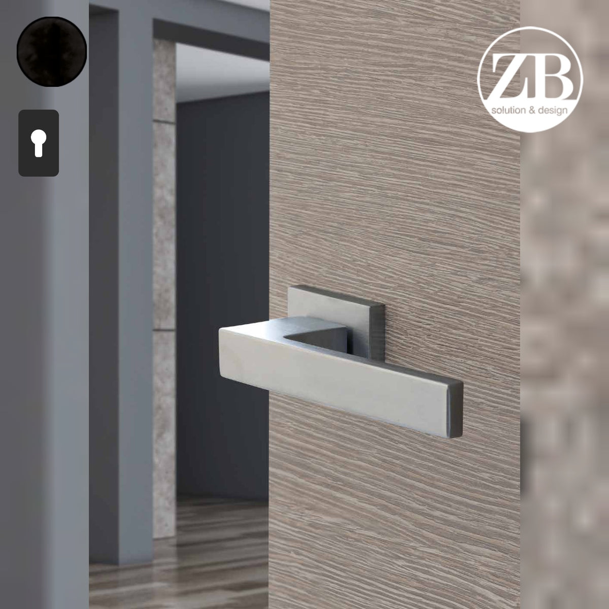 ZB - Maniglie Rettangola - Maniglia per porta interna - NOP - Nero opaco / Rettangolare / Yale