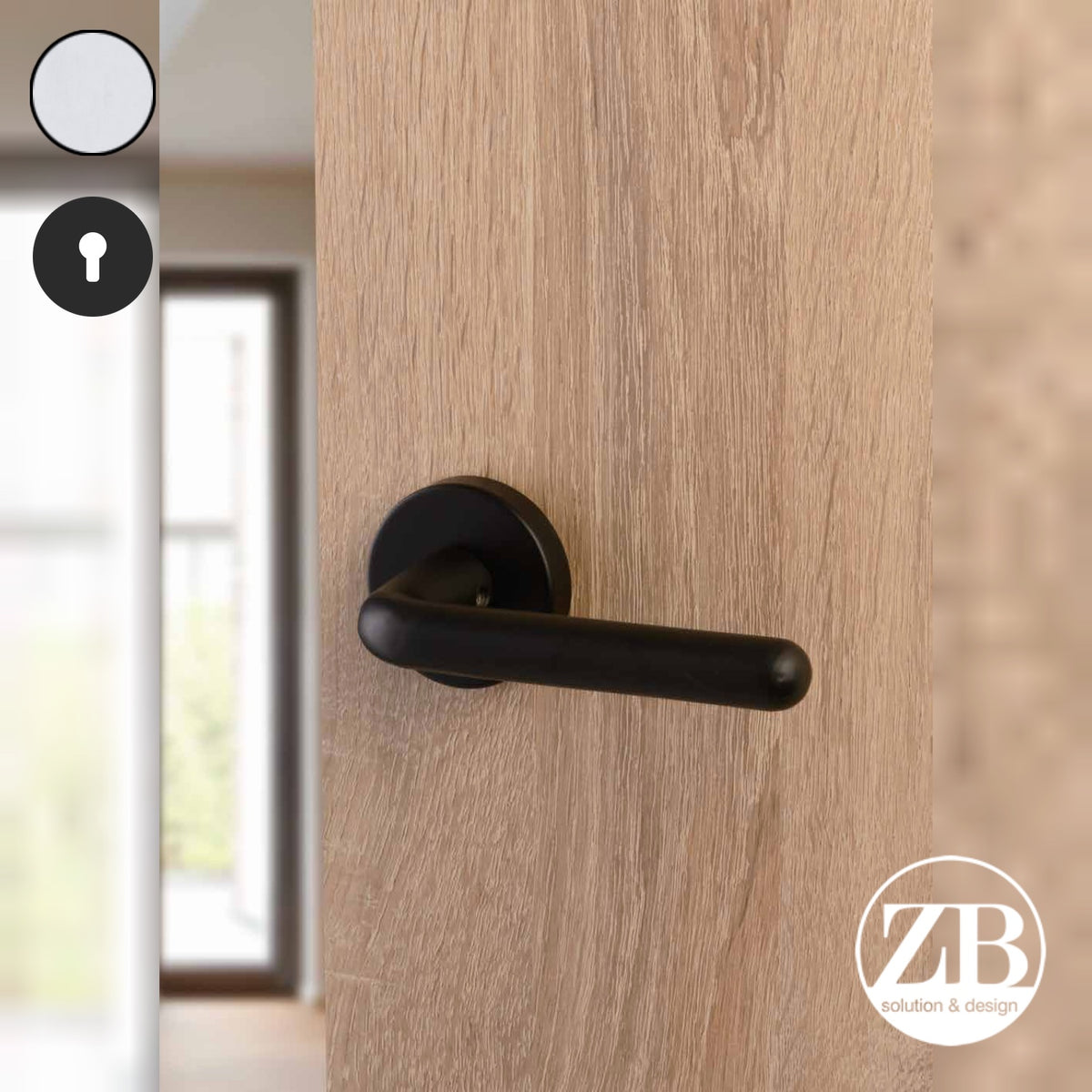 ZB - Maniglie Roller - Maniglia per porta interna - ARS - Argento F1 satinato / Tonda / Yale