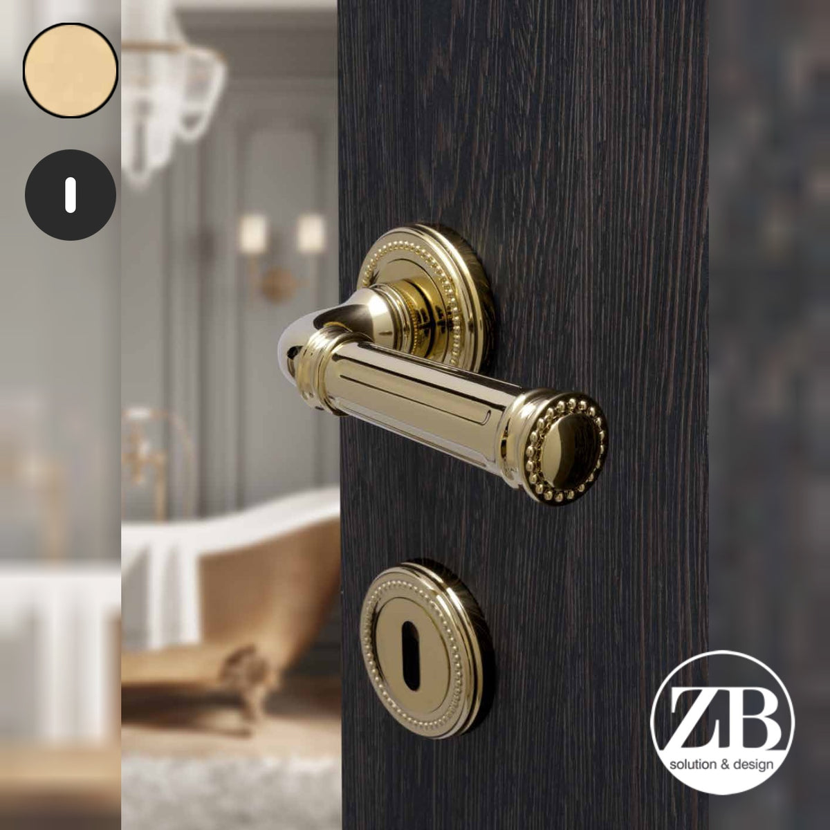 ZB - Maniglie Roma - Maniglia per porta interna - PVD - Physical Vapour Deposition / Tonda / Patent
