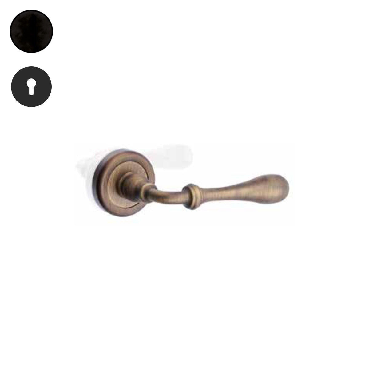 ZB - Maniglie Rustica - Maniglia per porta interna - NOP - Nero opaco / Tonda / Yale