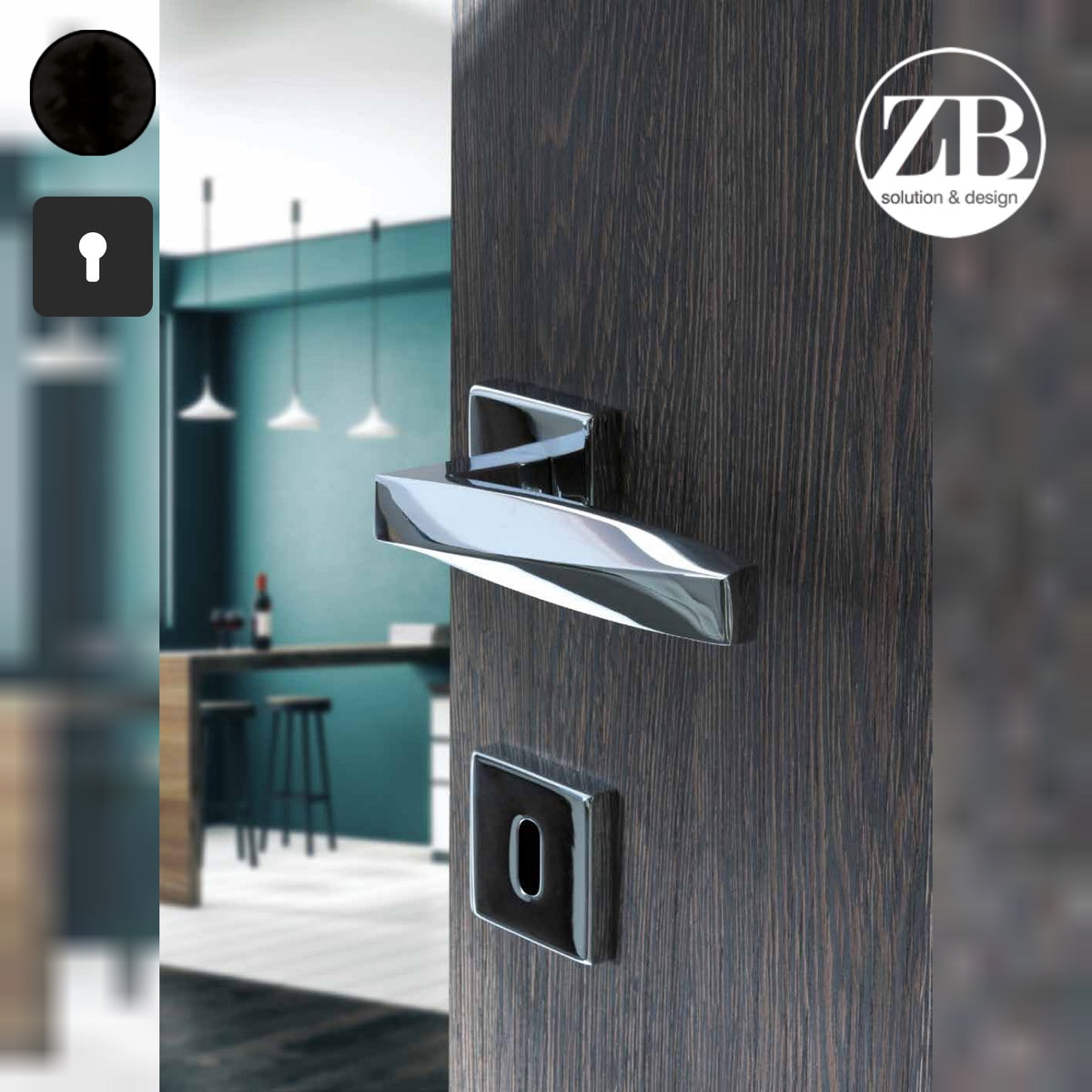 ZB - Maniglie Sahara - Maniglia per porta interna - NOP - Nero opaco / Quadra / Yale