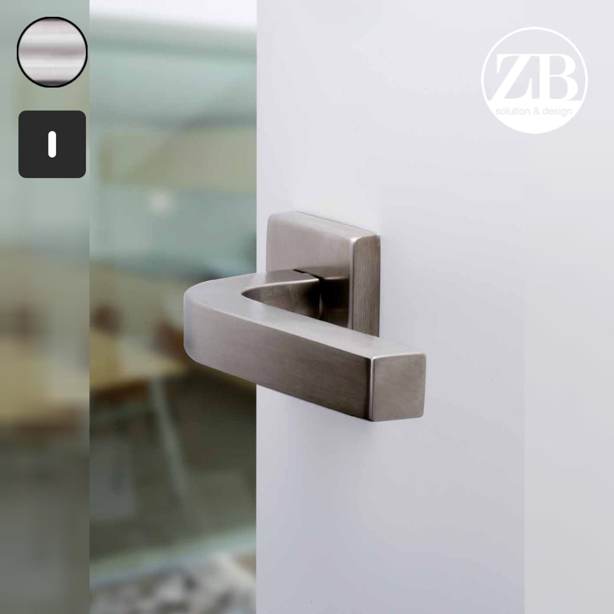 ZB - Maniglie Selly - Maniglia per porta interna - INX - Acciaio inox satinato / Quadra / Patent