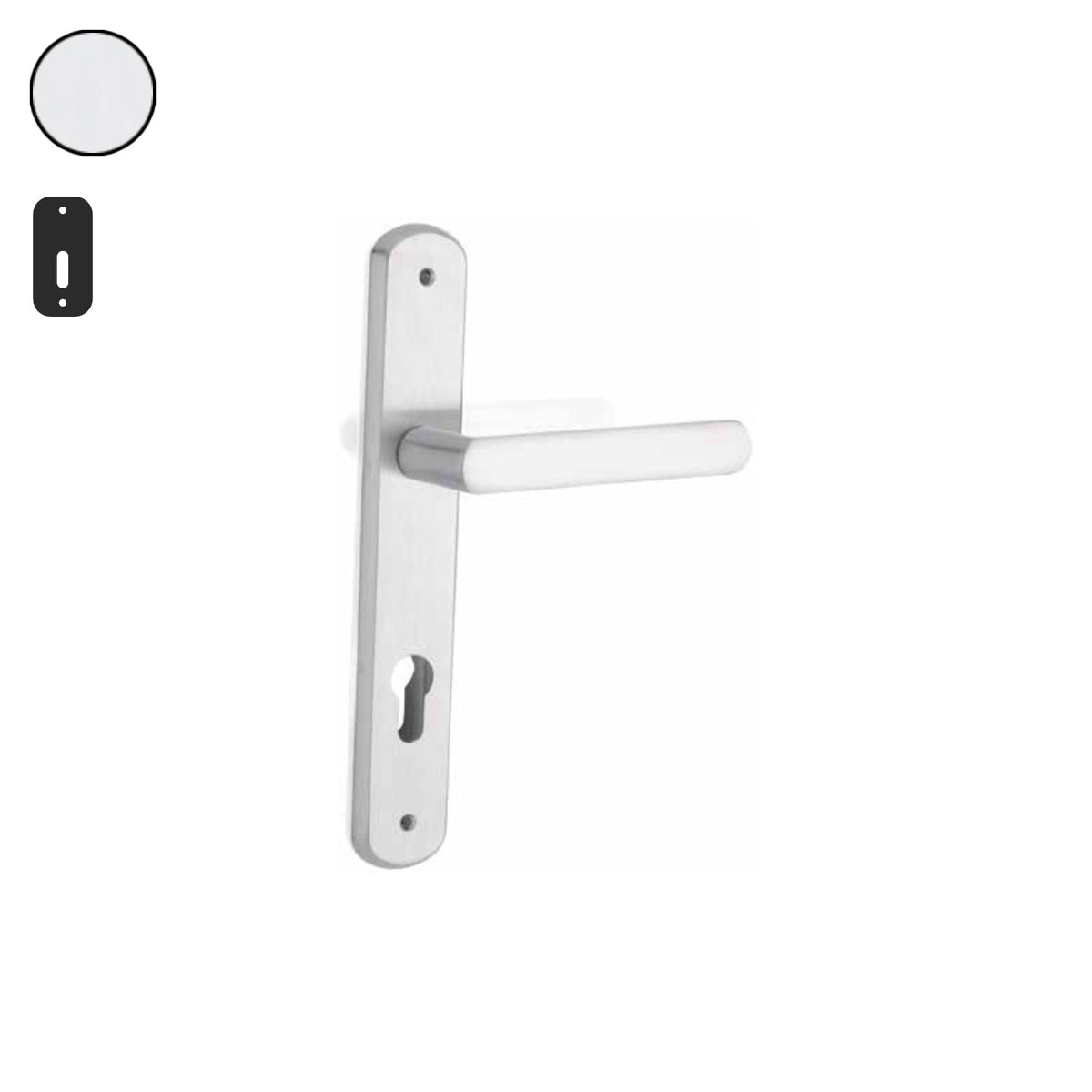 ZB - Maniglie Silvy - Maniglia per porta interna - CRS - Cromo satinato / Placca 250x38 mm / Patent 70