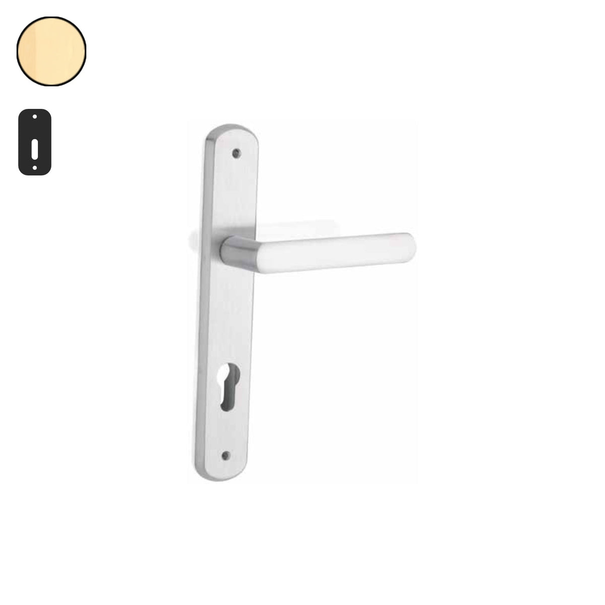 ZB - Maniglie Silvy - Maniglia per porta interna - OTO - Ottonato / Placca 250x38 mm / Patent 70