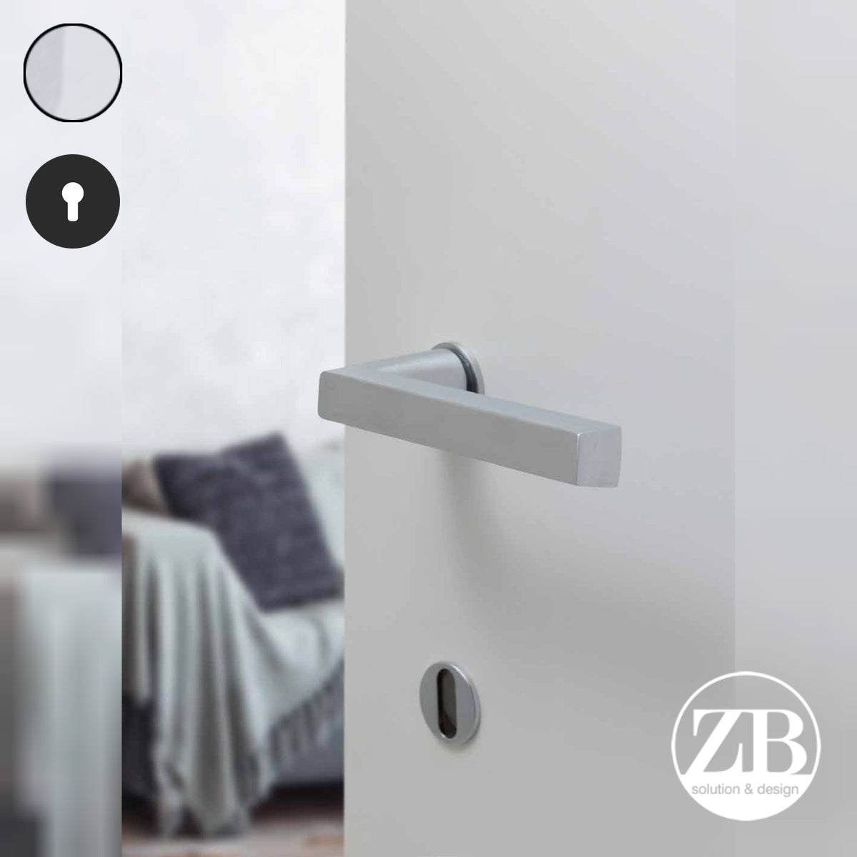 ZB - Maniglie Sky Minimal - Maniglia per porta interna - CLS - Cromo lucido / cromo satinato / Tonda / Yale