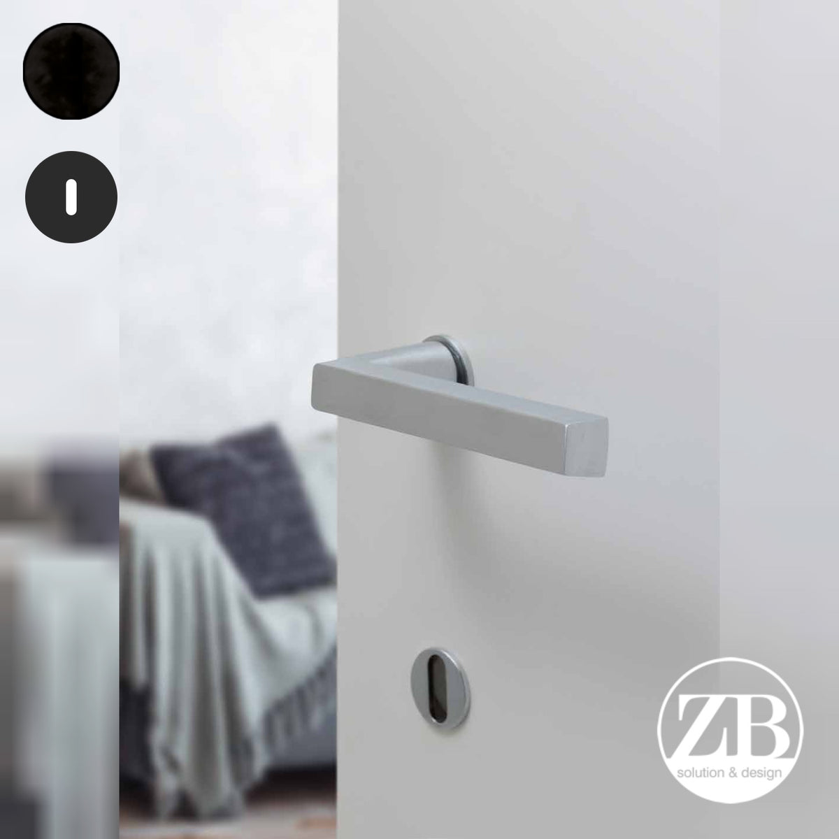 ZB - Maniglie Sky Minimal - Maniglia per porta interna - NOP - Nero opaco / Tonda / Patent