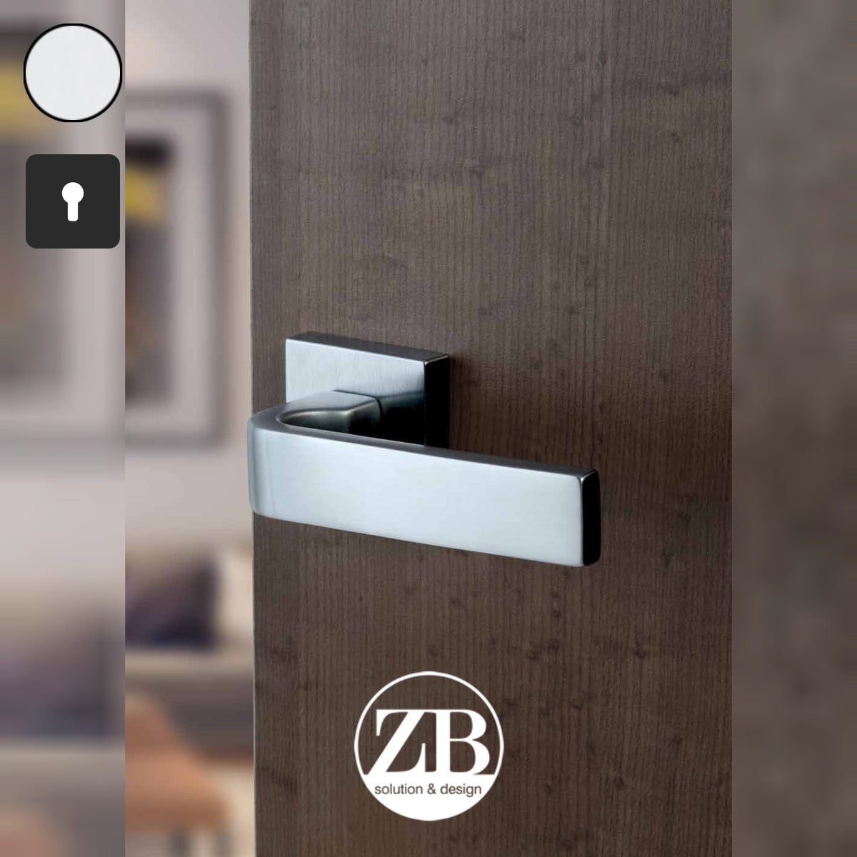 ZB - Maniglie Space Brixia Sky - Maniglia per porta interna - CRS - Cromo satinato / Quadra / Yale