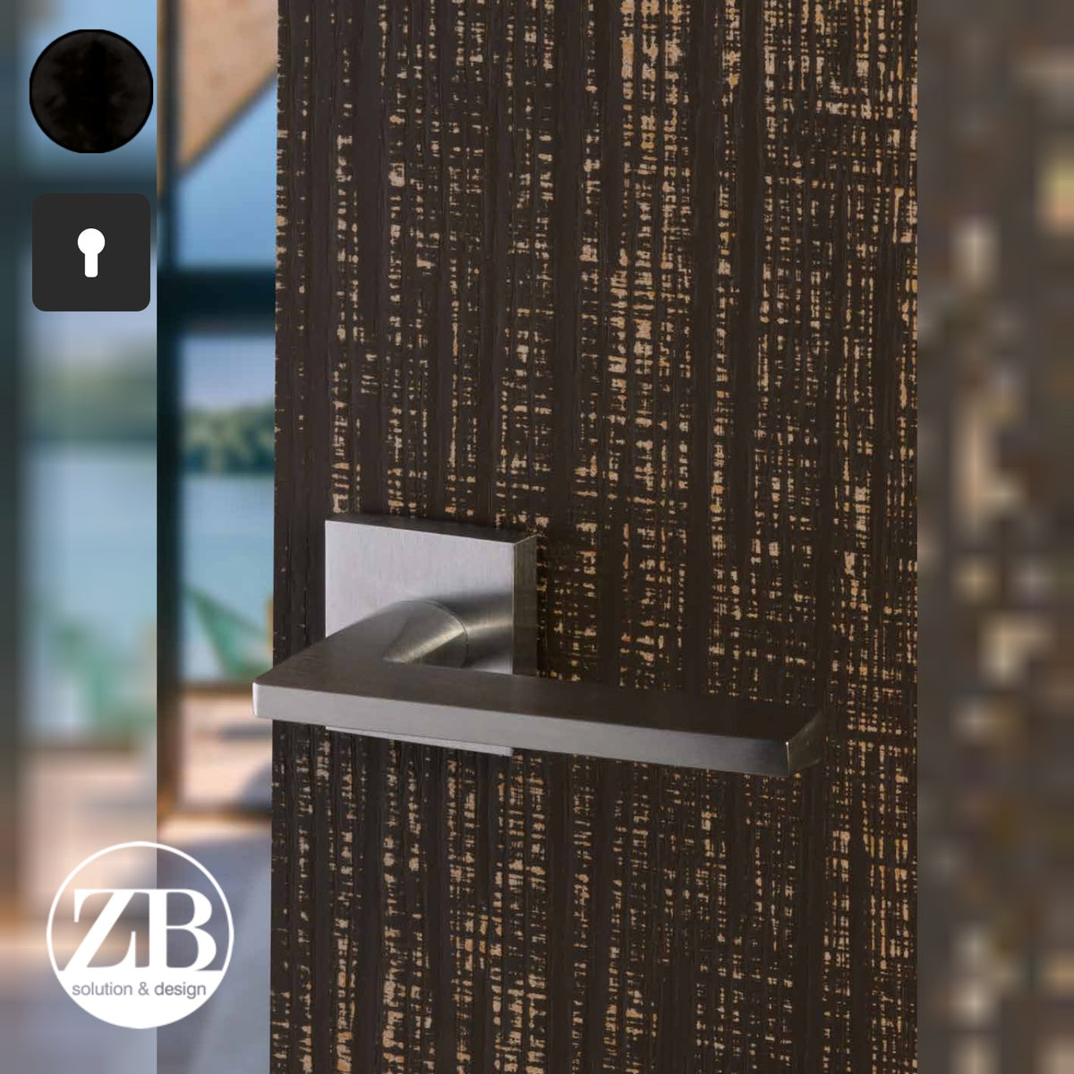 ZB - Maniglie Strip - Maniglia per porta interna - NOP - Nero opaco / Quadra / Yale