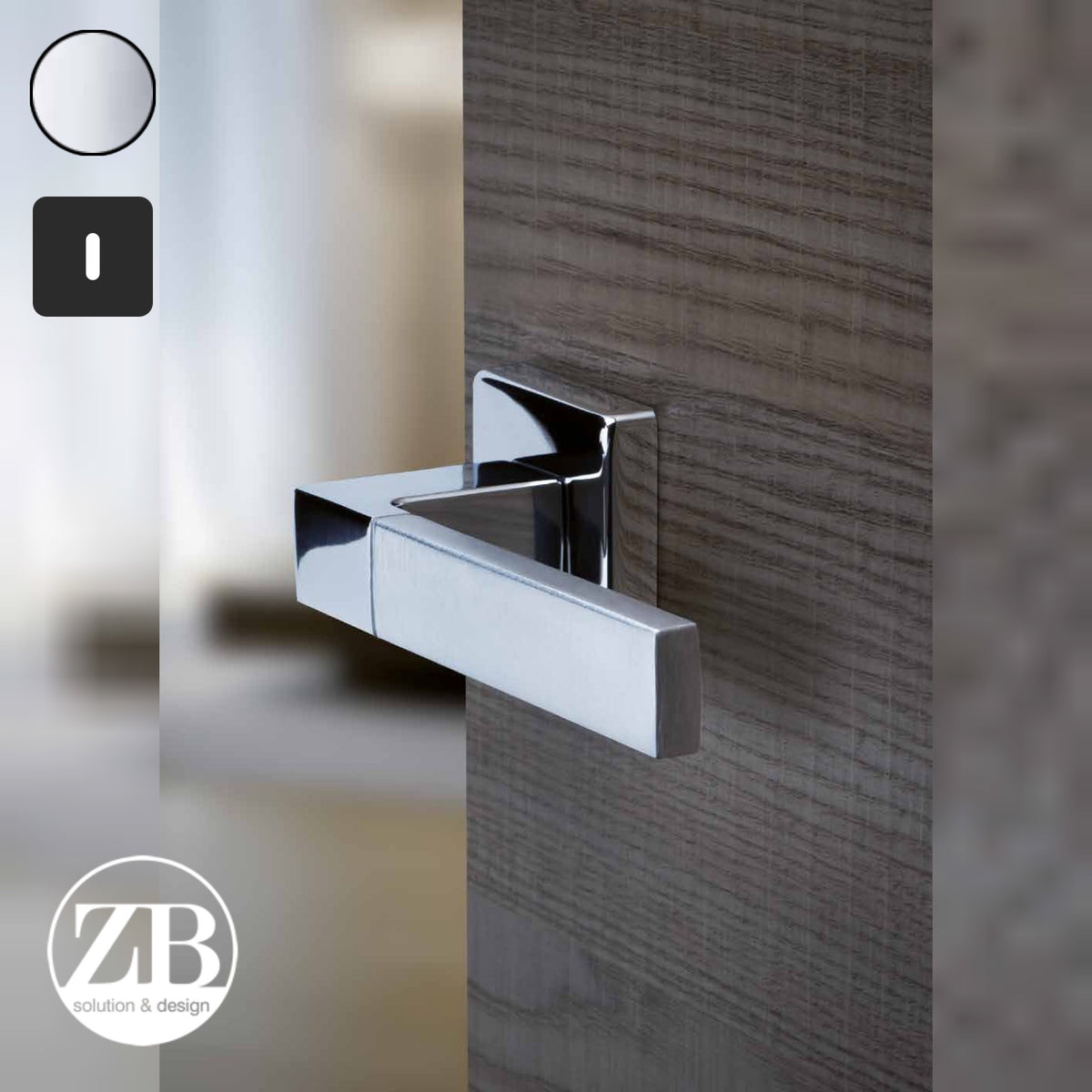 ZB - Maniglie Time - Maniglia per porta interna - CRL - Cromo lucido / Quadra / Patent