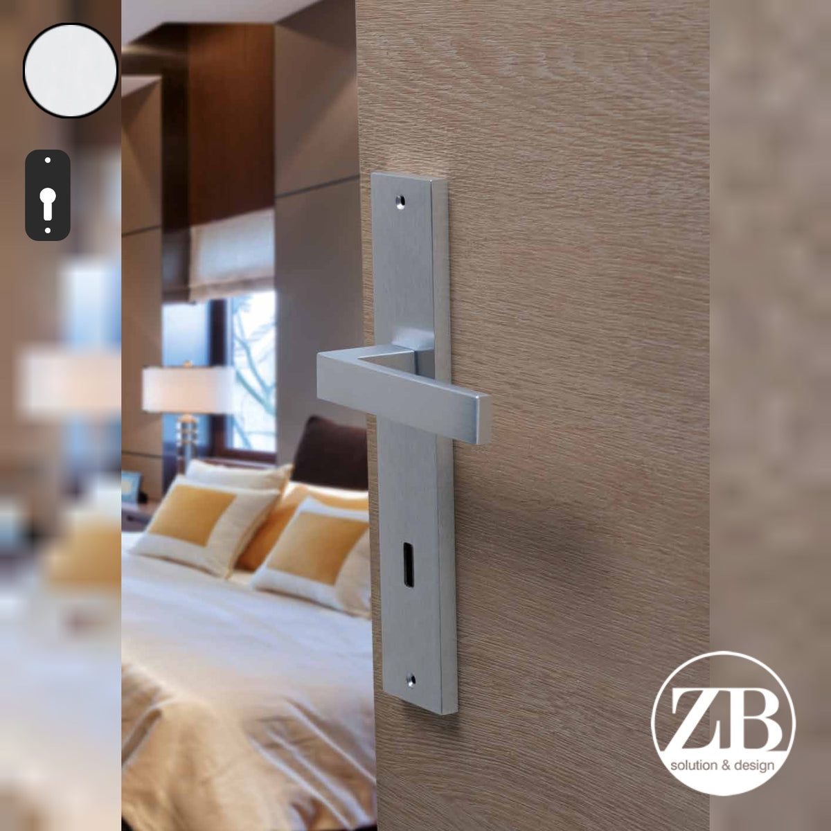 ZB - Maniglie Time - Maniglia per porta interna - CRS - Cromo satinato / Placca 260x50 mm / Yale 85