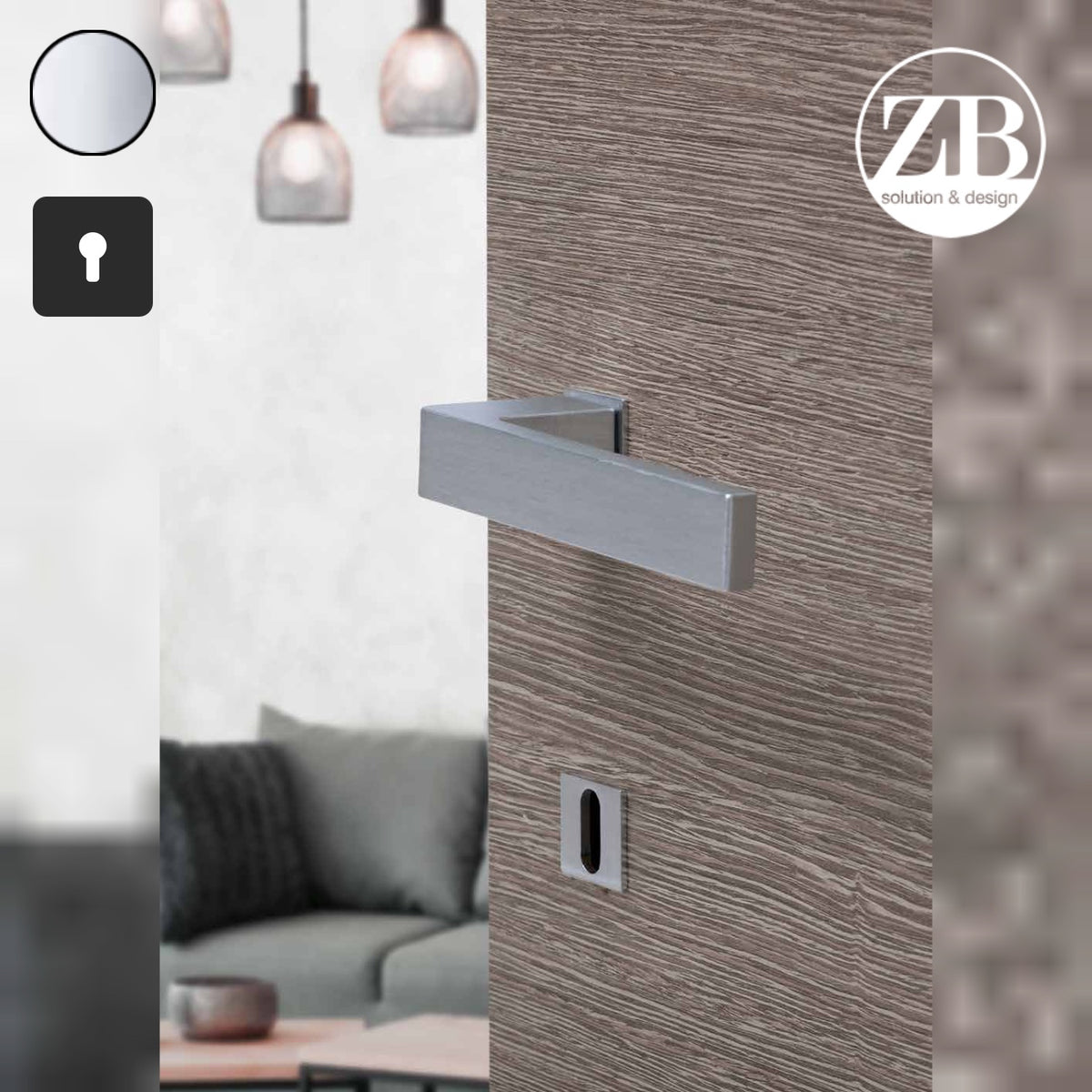 ZB - Maniglie Time Minimal - Maniglia per porta interna - CRL - Cromo lucido / Quadra / Yale