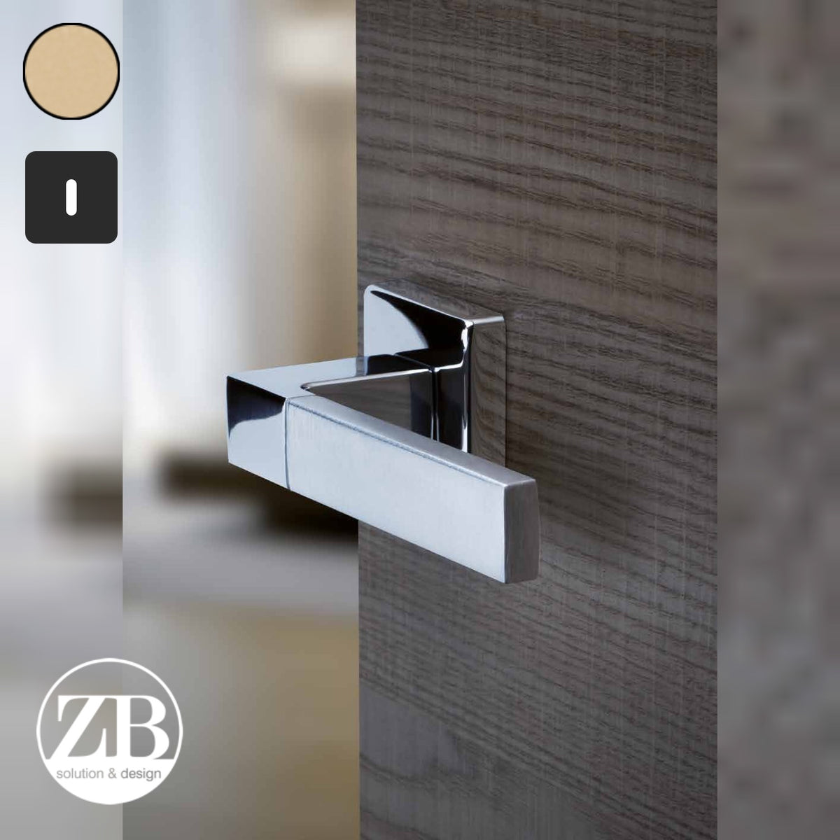 ZB - Maniglie Time - Maniglia per porta interna - OSV - Ottone satinato verniciato / Quadra / Patent