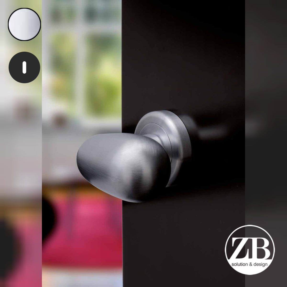 ZB - Maniglie Uovo - Maniglia per porta interna - CRL - Cromo lucido / Tonda / Patent