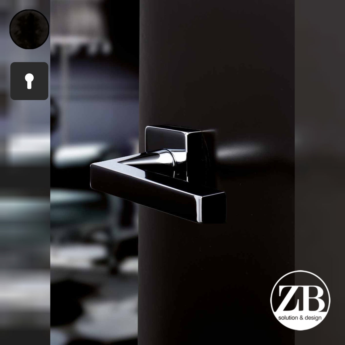 ZB - Maniglie Vanity Sky - Maniglia per porta interna - NOP - Nero opaco / Quadra / Yale