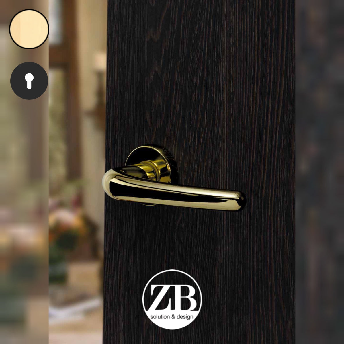 ZB - Maniglie Venixia - Maniglia per porta interna - OTO - Ottonato / Tonda / Yale