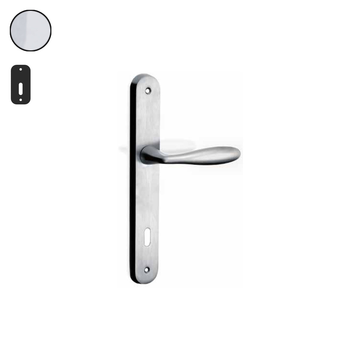 ZB - Maniglie Wind - Maniglia per porta interna - CLS - Cromo lucido / cromo satinato / Placca 250x38 mm / Patent 90