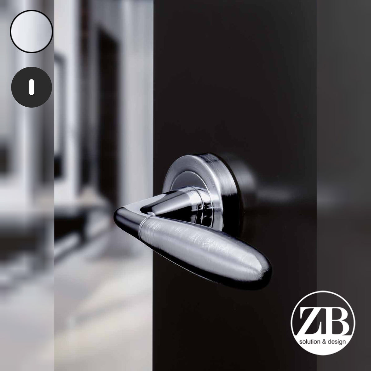 ZB - Maniglie Wind - Maniglia per porta interna - CRL - Cromo lucido / Tonda / Patent