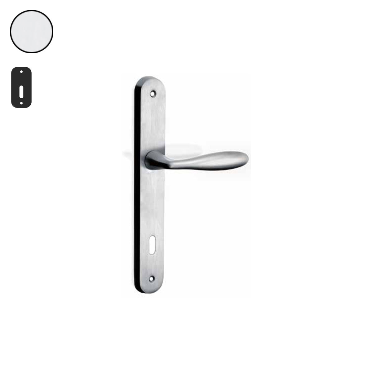 ZB - Maniglie Wind - Maniglia per porta interna - CRS - Cromo satinato / Placca 250x38 mm / Patent 70