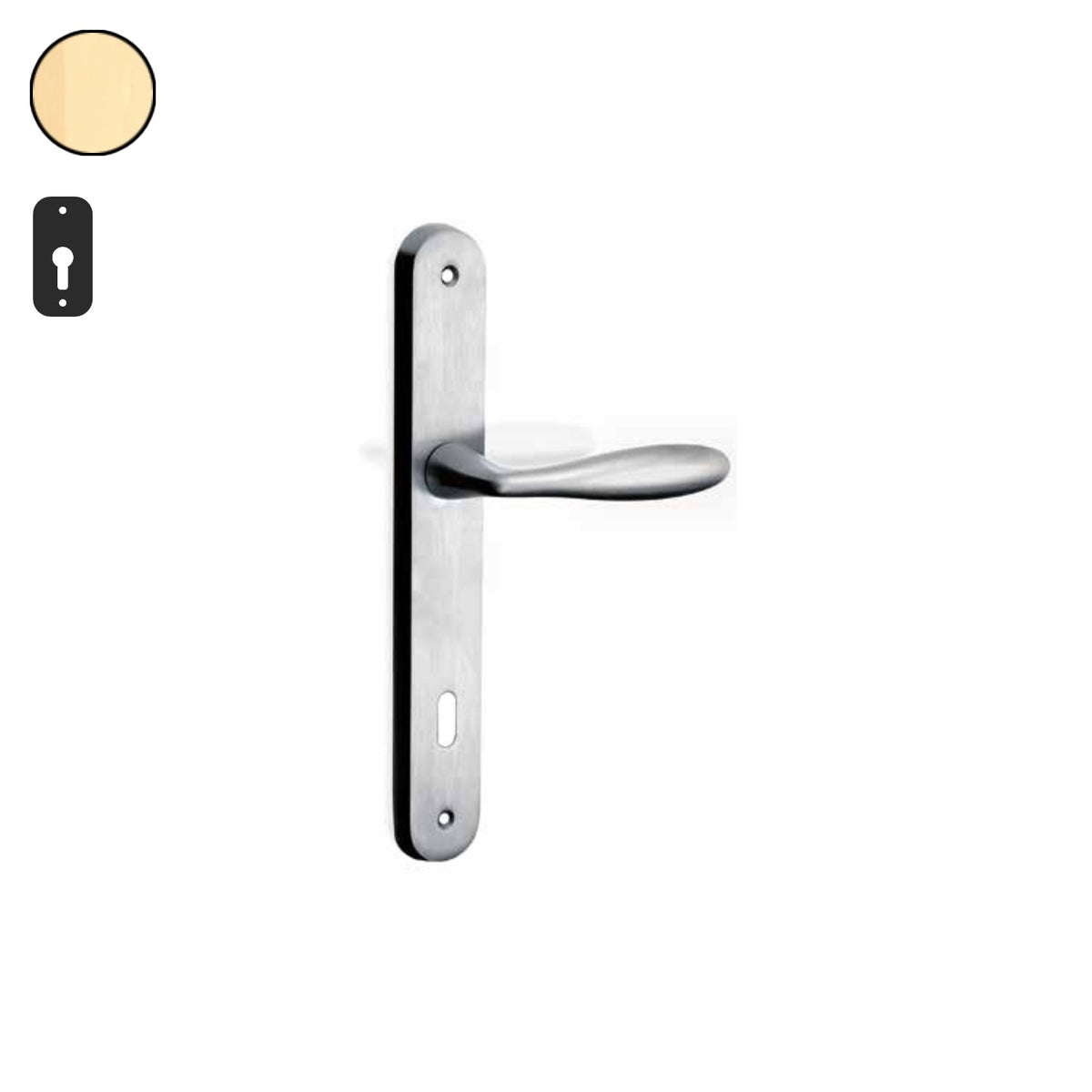 ZB - Maniglie Wind - Maniglia per porta interna - OTO - Ottonato / Placca 250x38 mm / Yale 85
