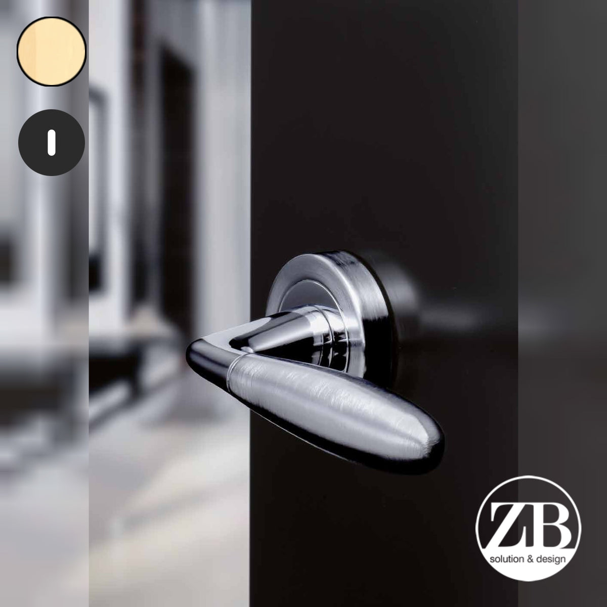 ZB - Maniglie Wind - Maniglia per porta interna - OTO - Ottonato / Tonda / Patent