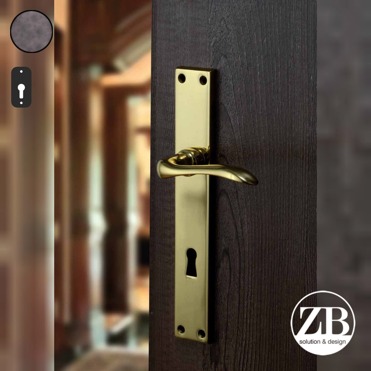 ZB - Maniglie ZB 330 - Maniglia per porta interna - OBO - Ottone bronzato opaco / Placca 220x38 mm / Yale 85