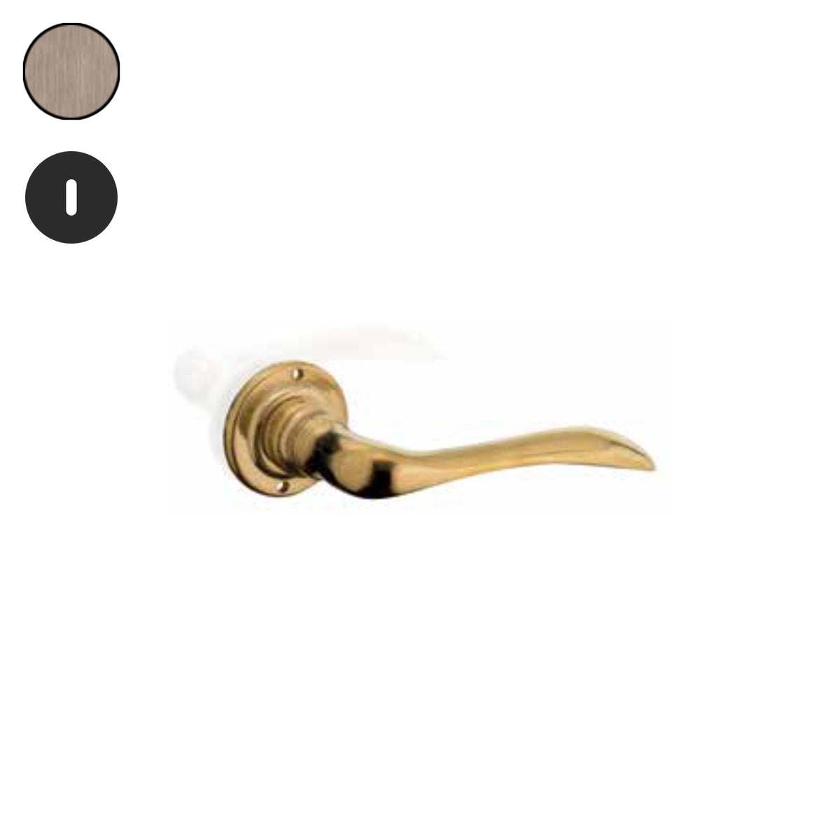 ZB - Maniglie ZB 330 - Maniglia per porta interna - OGV - Ottone graffiato verniciato lucido / Tonda / Patent