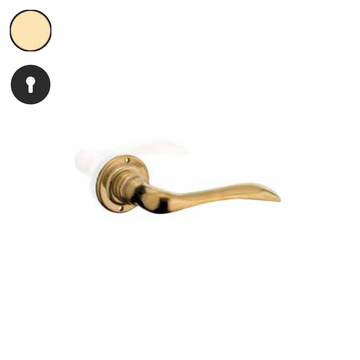 ZB - Maniglie ZB 330 - Maniglia per porta interna - OLV - Ottone lucido verniciato / Tonda / Yale