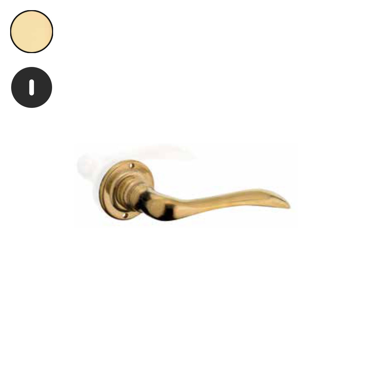 ZB - Maniglie ZB 330 - Maniglia per porta interna - ONA - Ottone naturale / Tonda / Patent