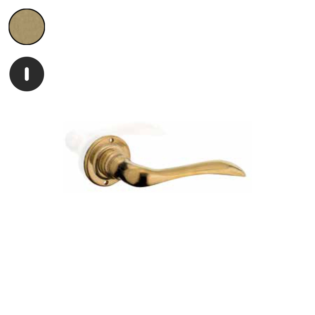 ZB - Maniglie ZB 330 - Maniglia per porta interna - OVO - Ottone vibrato opaco / Tonda / Patent