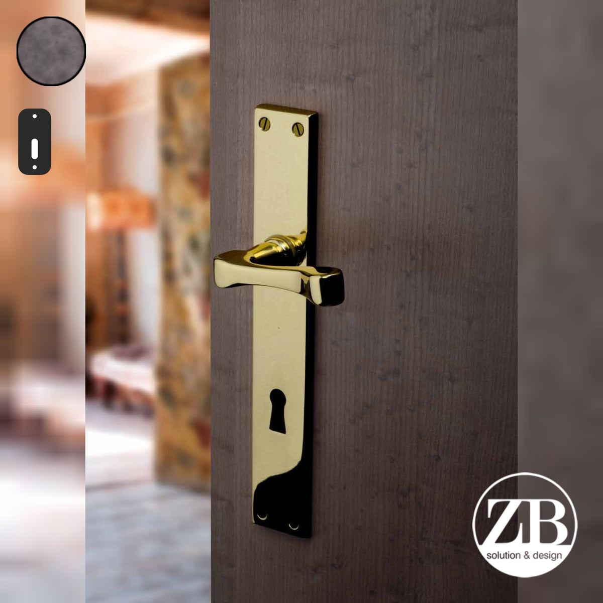 ZB - Maniglie ZB 360M - Maniglia per porta interna - OBO - Ottone bronzato opaco / Placca 220x38 mm / Patent 70